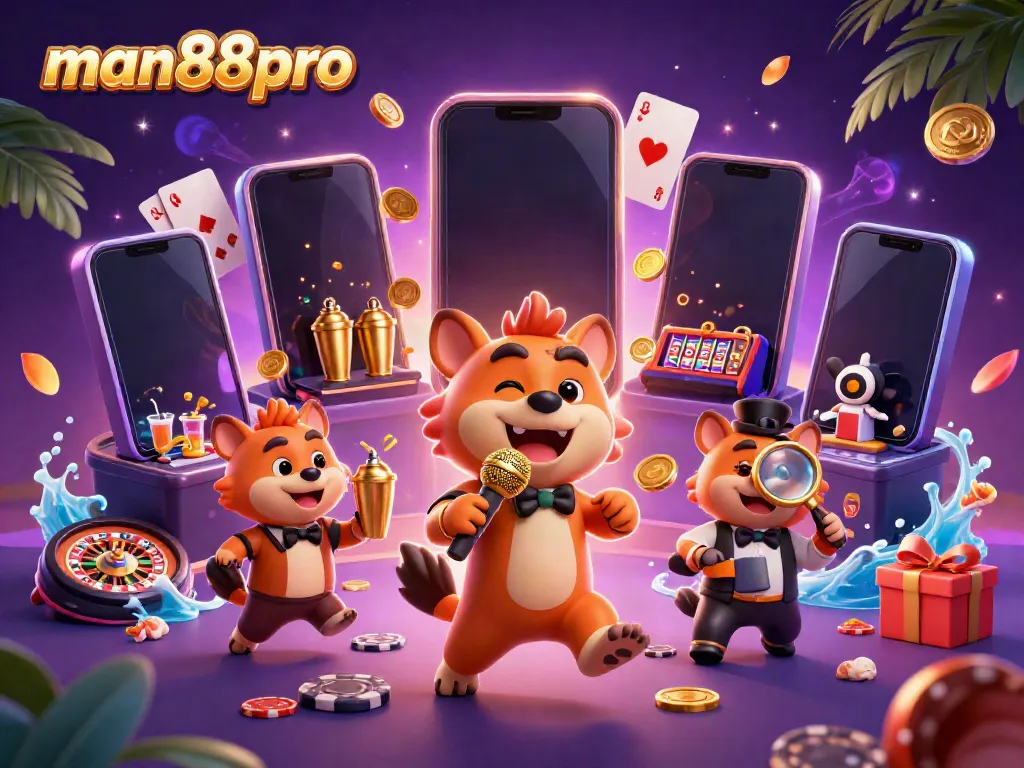 Experience exciting gaming at man88pro with vibrant hyenas in a dynamic casino club scene.