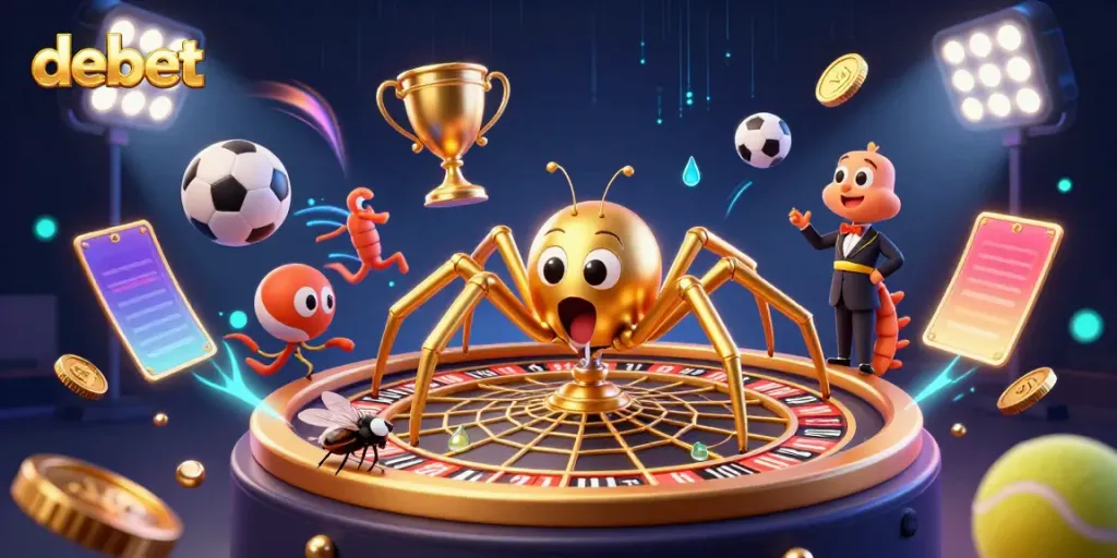 Engage with debet's thrilling atmosphere as a fly nervously bets at a bustling roulette scene.