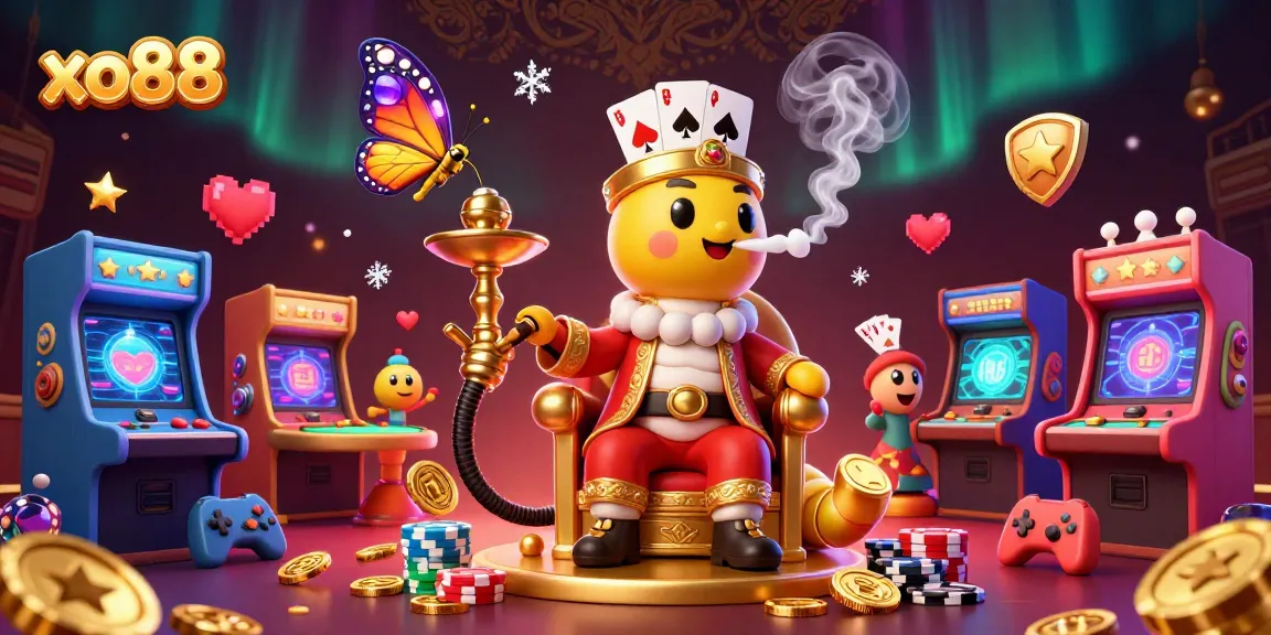 Experience excitement with xo88's vibrant 3D casino world featuring poker elements and engaging characters.