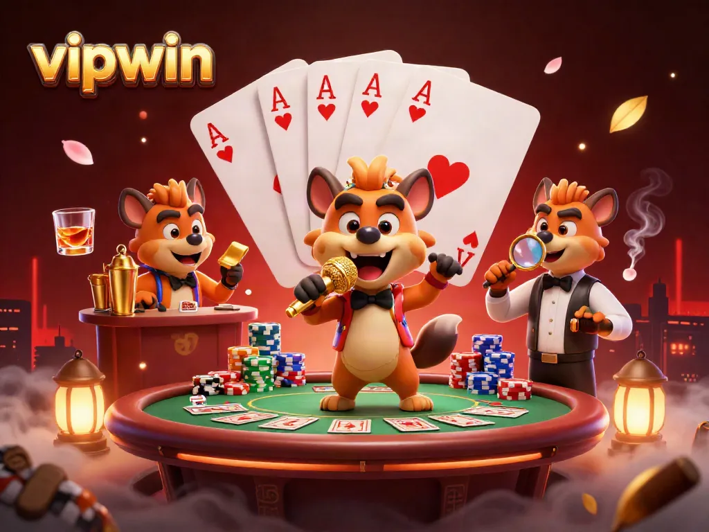 Hyenas entertain at a vibrant vipwin comedy casino, showcasing engaging gambling elements.