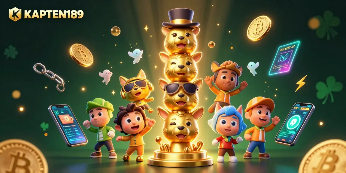 KAPTEN189 hadir dengan totem beruang emas yang penuh aksesoris kasino, siap menangkan jackpot!