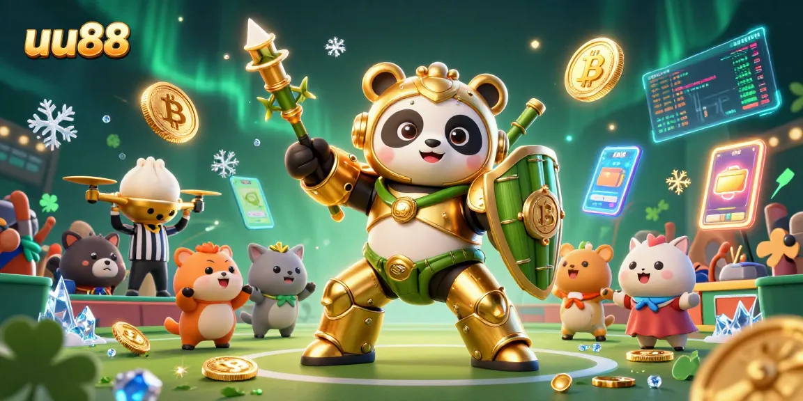 Experience thrilling sports betting with uu88 in this dynamic 3D illustration showcasing vibrant arena action.