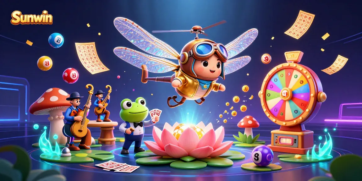 Experience thrilling games at Sunwin, featuring unique characters and vibrant lottery elements.