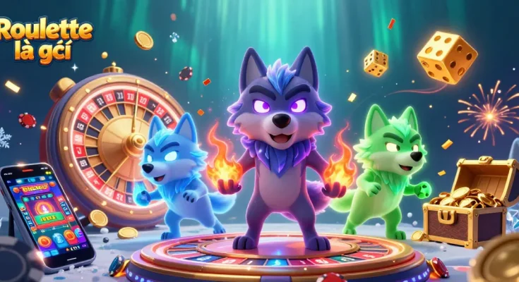 Engage with Roulette là gì through an exhilarating 3D casino scene with vibrant roulette elements.